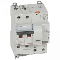 Выключатель автоматический дифференциальный DX3 6000 2п 16А С 10мА тип AС (4 мод) | код. 411150 |  Legrand 